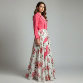 Winter Festival Digital Sleeve'less Maxi With Koti ❤️